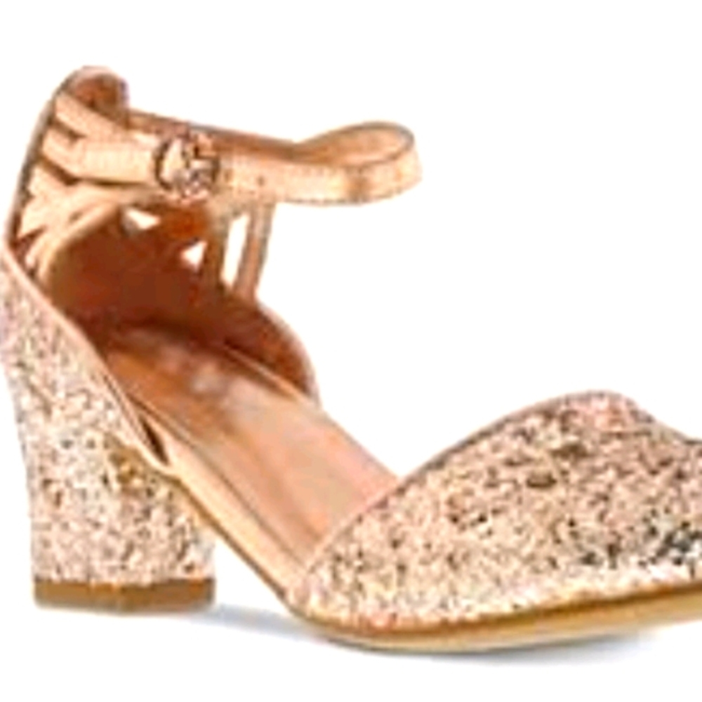 Gorgeous cream, pink glitter Mary Janes